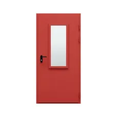 Дверь противопожарная металлическая ДПР-Олимп-01/60К, однопольная, с остеклением, угло-торцевая коробка