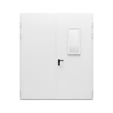 Дверь противопожарная металлическая ДПР-Олимп-02/30К, дымогазонепроницаемая, равнопольная, угловая коробка (1950-2375), левая, RAL 9016