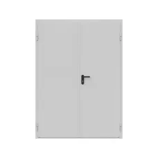Дверь противопожарная металлическая сплошная двупольная равнопольная угловая коробка ДПР-Олимп-02/60 (EI60) (1450-2075, Правая, RAL 7035)